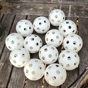 Baseball Woffle Plastic Hollow Balls Set of 13